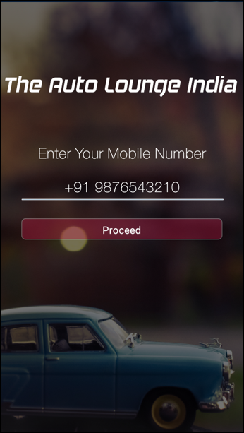 Login of Auto Lounge App