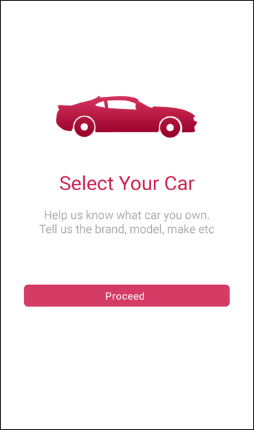 Select Your Car View of Auto Lounge App